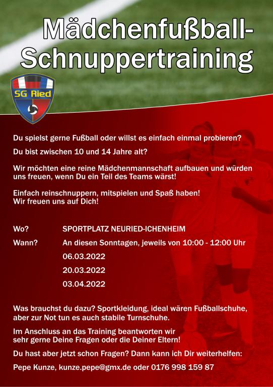 Mädchenfußball Schnuppertraining